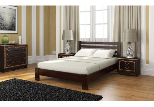 Кровать Вероника (темный орех) + основание ортопедическое