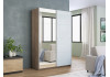 Шкаф-купе Прайм 2-х дверный (Зеркало/Стекло белое) Сонома