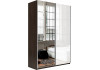 Шкаф-купе Прайм 2-х дверный (Зеркало/Стекло белое) Венге