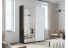 Шкаф-купе Прайм 2-х дверный (Зеркало/Стекло белое) Венге
